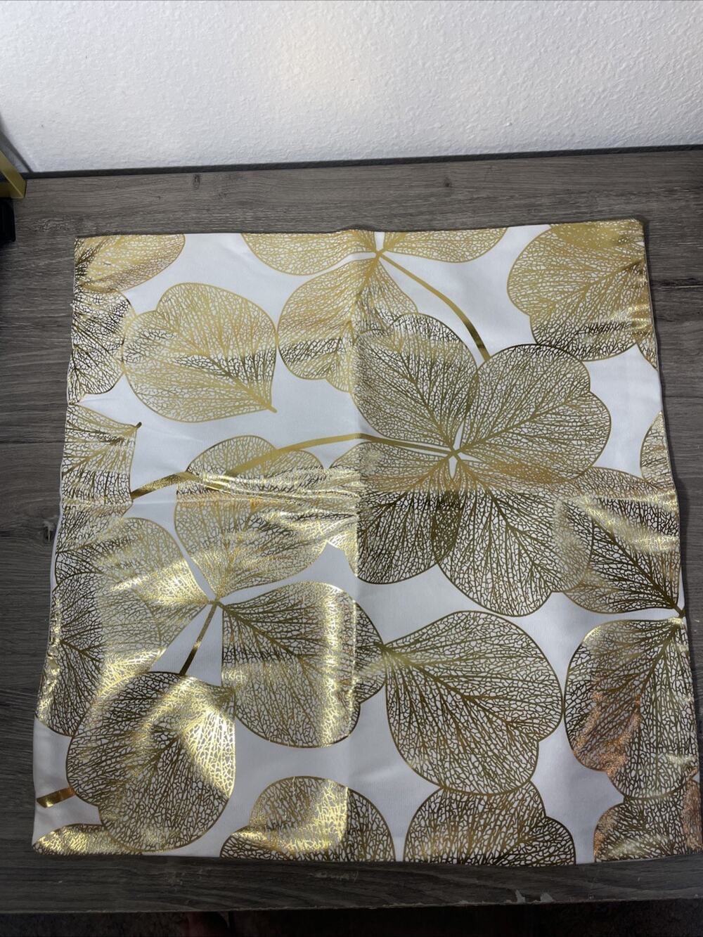 NeatBlanc Gold Stamping Leaves Pillow Covers 2 Pack 20x20 Inch Throw